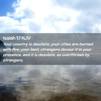 Picture 02 - Isaiah 1:7 KJV - Your country is desolate, your cities are burned - Bible Verse Picture