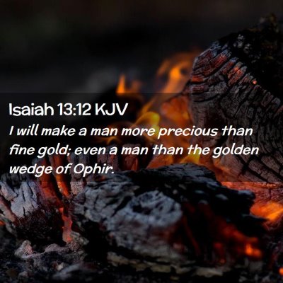 Picture 02 - Isaiah 13:12 KJV - I will make a man more precious than fine gold; - Bible Verse Picture