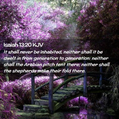 Picture 02 - Isaiah 13:20 KJV - It shall never be inhabited, neither shall it be - Bible Verse Picture