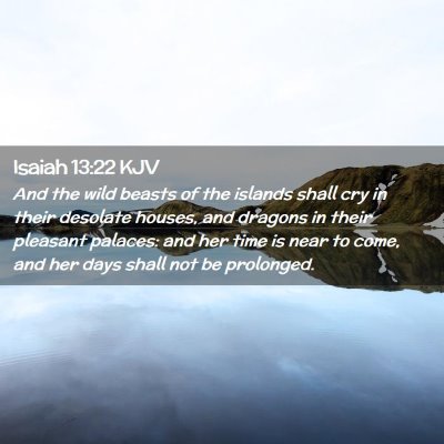 Picture 02 - Isaiah 13:22 KJV - And the wild beasts of the islands shall cry in - Bible Verse Picture