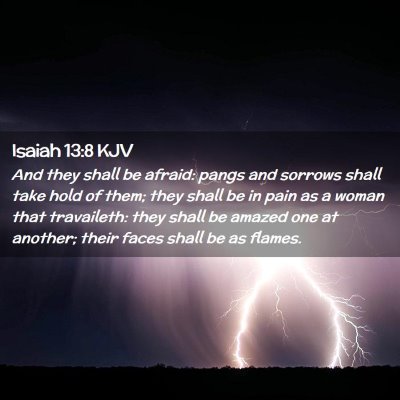 Picture 02 - Isaiah 13:8 KJV - And they shall be afraid: pangs and sorrows shall - Bible Verse Picture
