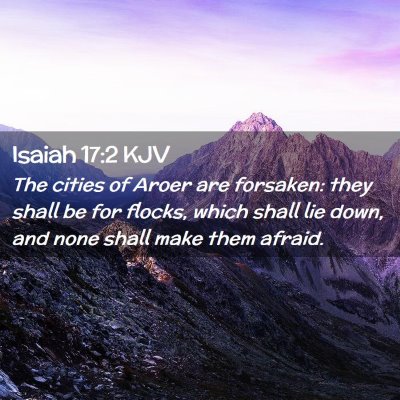 Picture 02 - Isaiah 17:2 KJV - The cities of Aroer are forsaken: they shall be - Bible Verse Picture