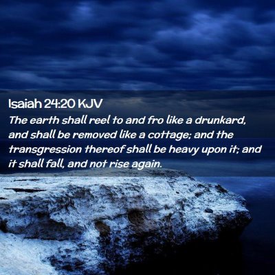 Picture 02 - Isaiah 24:20 KJV - The earth shall reel to and fro like a drunkard, - Bible Verse Picture