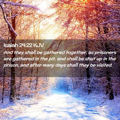 Picture 02 - Isaiah 24:22 KJV - And they shall be gathered together, as prisoners - Bible Verse Picture
