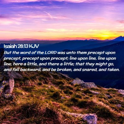 Picture 02 - Isaiah 28:13 KJV - But the word of the LORD was unto them precept - Bible Verse Picture