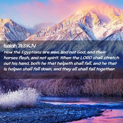 Picture 02 - Isaiah 31:3 KJV - Now the Egyptians are men, and not God; and their - Bible Verse Picture