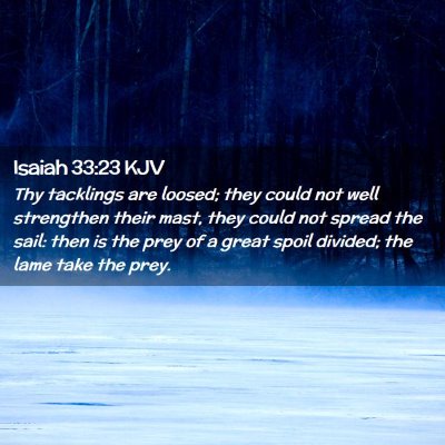 Picture 02 - Isaiah 33:23 KJV - Thy tacklings are loosed; they could not well - Bible Verse Picture