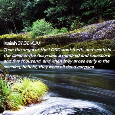 Picture 02 - Isaiah 37:36 KJV - Then the angel of the LORD went forth, and smote - Bible Verse Picture