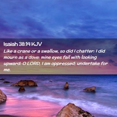 Picture 02 - Isaiah 38:14 KJV - Like a crane or a swallow, so did I chatter: I - Bible Verse Picture