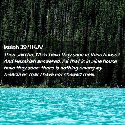 Picture 02 - Isaiah 39:4 KJV - Then said he, What have they seen in thine house? - Bible Verse Picture