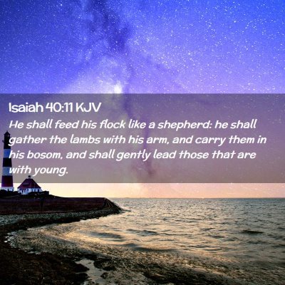 Picture 02 - Isaiah 40:11 KJV - He shall feed his flock like a shepherd: he shall - Bible Verse Picture
