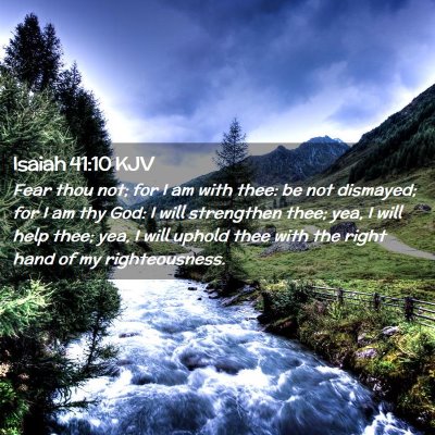 Picture 02 - Isaiah 41:10 KJV - Fear thou not; for I am with thee: be not - Bible Verse Picture