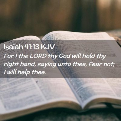 Picture 02 - Isaiah 41:13 KJV - For I the LORD thy God will hold thy right hand, - Bible Verse Picture