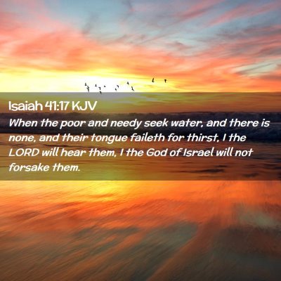 Picture 02 - Isaiah 41:17 KJV - When the poor and needy seek water, and there is - Bible Verse Picture