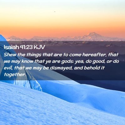Picture 02 - Isaiah 41:23 KJV - Shew the things that are to come hereafter, that - Bible Verse Picture
