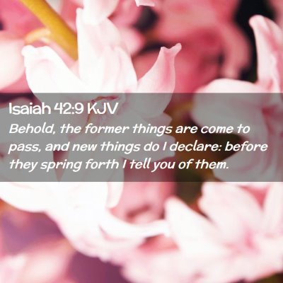 Picture 02 - Isaiah 42:9 KJV - Behold, the former things are come to pass, and - Bible Verse Picture