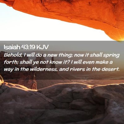 Picture 02 - Isaiah 43:19 KJV - Behold, I will do a new thing; now it shall - Bible Verse Picture