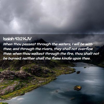 Picture 02 - Isaiah 43:2 KJV - When thou passest through the waters, I will be - Bible Verse Picture