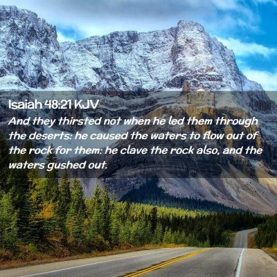Picture 02 - Isaiah 48:21 KJV - And they thirsted not when he led them through - Bible Verse Picture