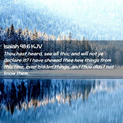Picture 02 - Isaiah 48:6 KJV - Thou hast heard, see all this; and will not ye - Bible Verse Picture