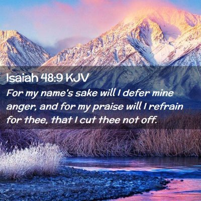 Picture 02 - Isaiah 48:9 KJV - For my name's sake will I defer mine anger, and - Bible Verse Picture