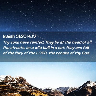 Picture 02 - Isaiah 51:20 KJV - Thy sons have fainted, they lie at the head of - Bible Verse Picture