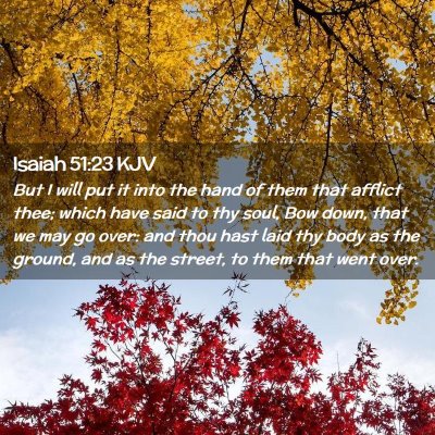Picture 02 - Isaiah 51:23 KJV - But I will put it into the hand of them that - Bible Verse Picture