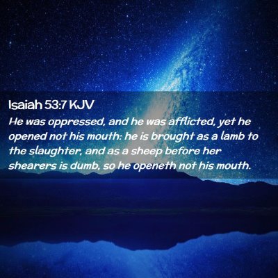 Picture 02 - Isaiah 53:7 KJV - He was oppressed, and he was afflicted, yet he - Bible Verse Picture