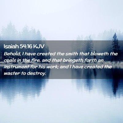 Picture 02 - Isaiah 54:16 KJV - Behold, I have created the smith that bloweth the - Bible Verse Picture