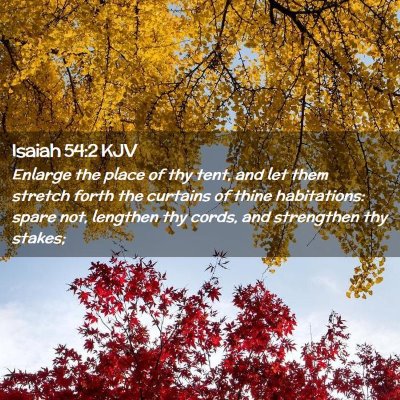 Picture 02 - Isaiah 54:2 KJV - Enlarge the place of thy tent, and let them - Bible Verse Picture