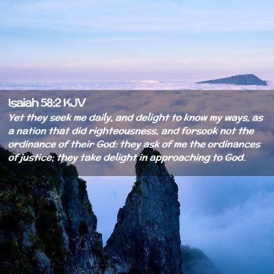 Picture 02 - Isaiah 58:2 KJV - Yet they seek me daily, and delight to know my - Bible Verse Picture