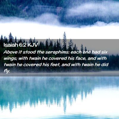 Picture 02 - Isaiah 6:2 KJV - Above it stood the seraphims: each one had six - Bible Verse Picture