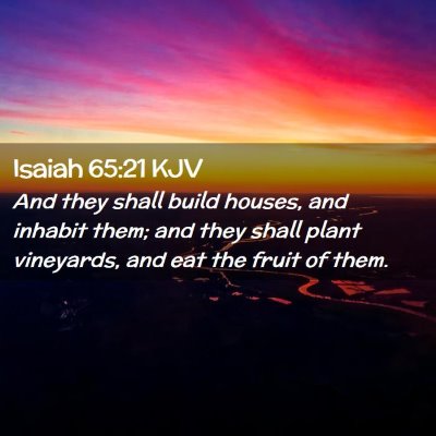 Picture 02 - Isaiah 65:21 KJV - And they shall build houses, and inhabit them; - Bible Verse Picture