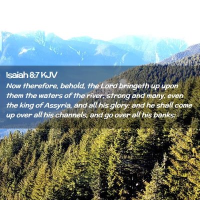 Picture 02 - Isaiah 8:7 KJV - Now therefore, behold, the Lord bringeth up upon - Bible Verse Picture