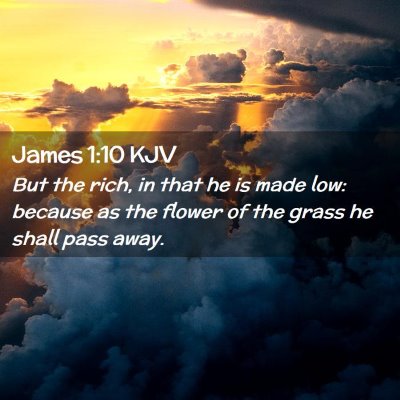 Picture 02 - James 1:10 KJV - But the rich, in that he is made low: because as - Bible Verse Picture