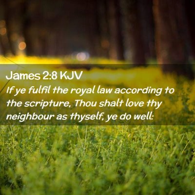 Picture 02 - James 2:8 KJV - If ye fulfil the royal law according to the - Bible Verse Picture