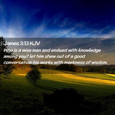 Picture 02 - James 3:13 KJV - Who is a wise man and endued with knowledge among - Bible Verse Picture