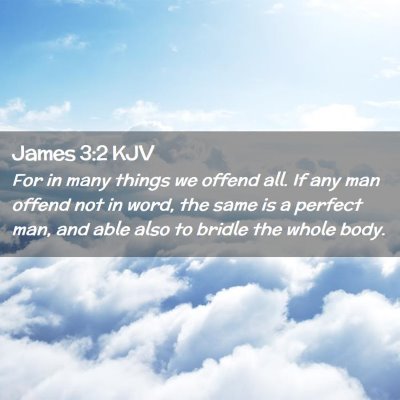 Picture 02 - James 3:2 KJV - For in many things we offend all. If any man - Bible Verse Picture