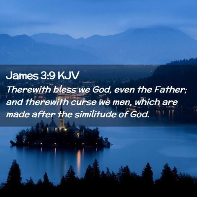 Picture 02 - James 3:9 KJV - Therewith bless we God, even the Father; and - Bible Verse Picture