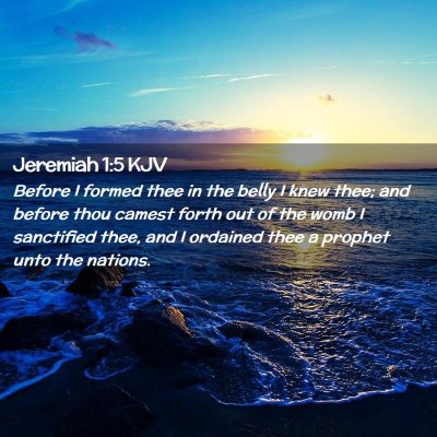 Picture 02 - Jeremiah 1:5 KJV - Before I formed thee in the belly I knew thee; - Bible Verse Picture