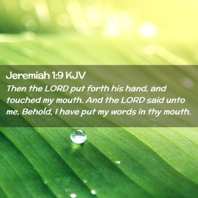 Picture 02 - Jeremiah 1:9 KJV - Then the LORD put forth his hand, and touched my - Bible Verse Picture