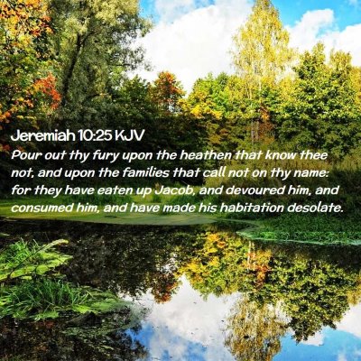 Picture 02 - Jeremiah 10:25 KJV - Pour out thy fury upon the heathen that know thee - Bible Verse Picture