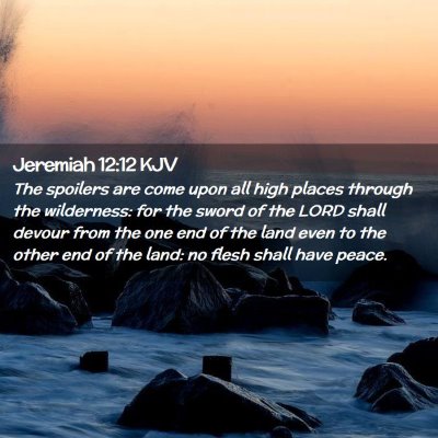 Picture 02 - Jeremiah 12:12 KJV - The spoilers are come upon all high places - Bible Verse Picture