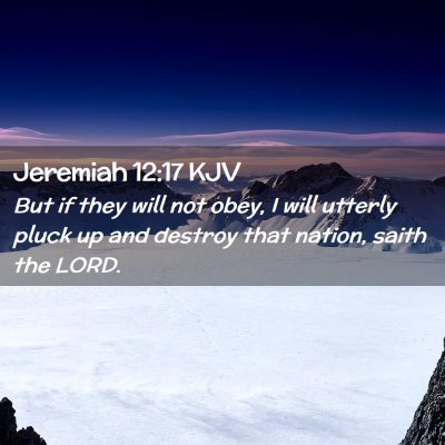 Picture 02 - Jeremiah 12:17 KJV - But if they will not obey, I will utterly pluck - Bible Verse Picture