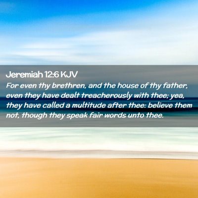 Picture 02 - Jeremiah 12:6 KJV - For even thy brethren, and the house of thy - Bible Verse Picture