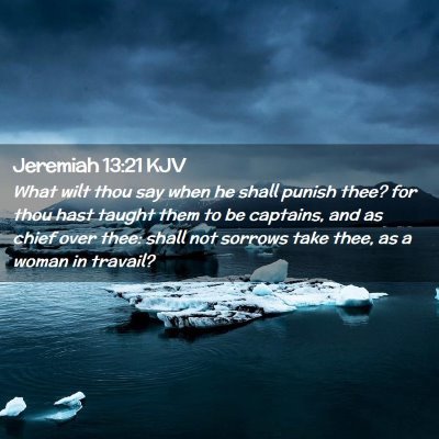 Picture 02 - Jeremiah 13:21 KJV - What wilt thou say when he shall punish thee? for - Bible Verse Picture