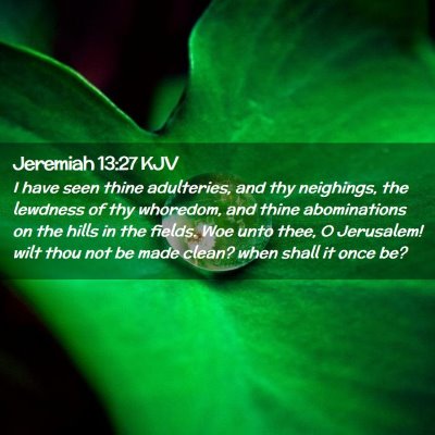 Picture 02 - Jeremiah 13:27 KJV - I have seen thine adulteries, and thy neighings, - Bible Verse Picture
