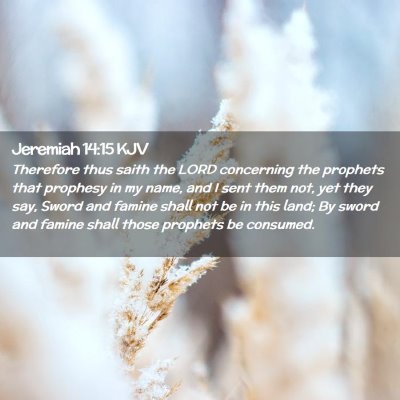 Picture 02 - Jeremiah 14:15 KJV - Therefore thus saith the LORD concerning the - Bible Verse Picture