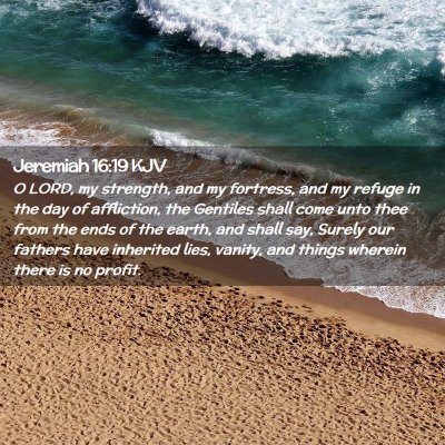 Picture 02 - Jeremiah 16:19 KJV - O LORD, my strength, and my fortress, and my - Bible Verse Picture