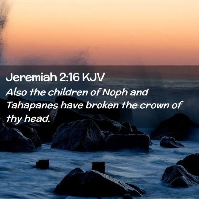 Picture 02 - Jeremiah 2:16 KJV - Also the children of Noph and Tahapanes have - Bible Verse Picture